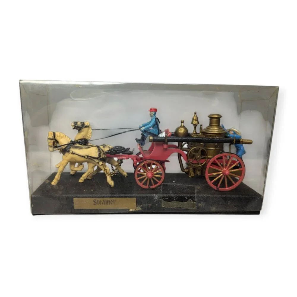 Vintage Steamer Plastic Pre-Made Model with Original Display Cover and Base